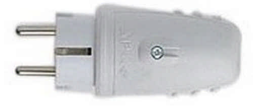 Heitronic Schutzkontakt-Gummi-Stecker 2-polig 250V max. 16A 3G1,5qmm IP44 grau