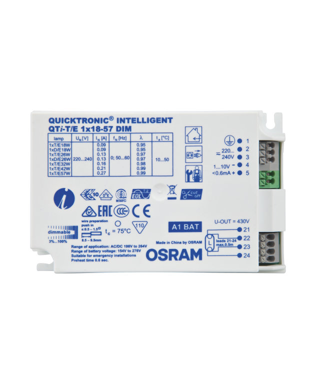 Osram QTI-T/E 1x18-57 Watt DIM Quicktronic Intelligent