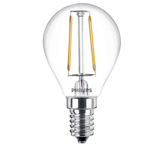 Philips Classic LEDluster Filament Tropfenlampe 2,3 Watt E14 827 2700 Kelvin P45 klar warmweiss extra 