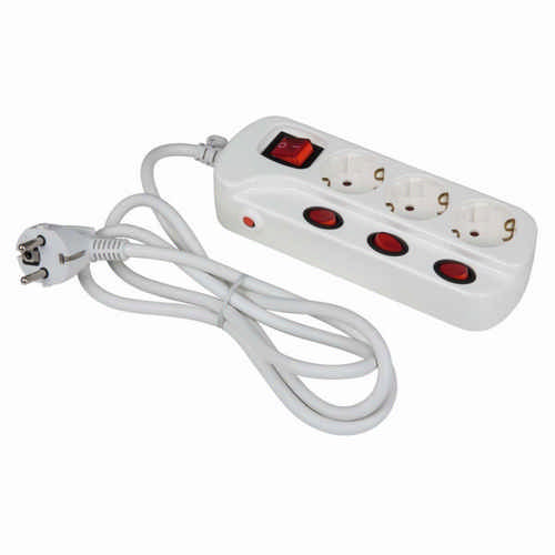 HEITRONIC - Tischsteckdose 3-fach einzeln mit Schalter weiß 3680 Watt HEITRONIC - Tischsteckdose 3-fach einzeln mit Schalter weiß 3680 Watt