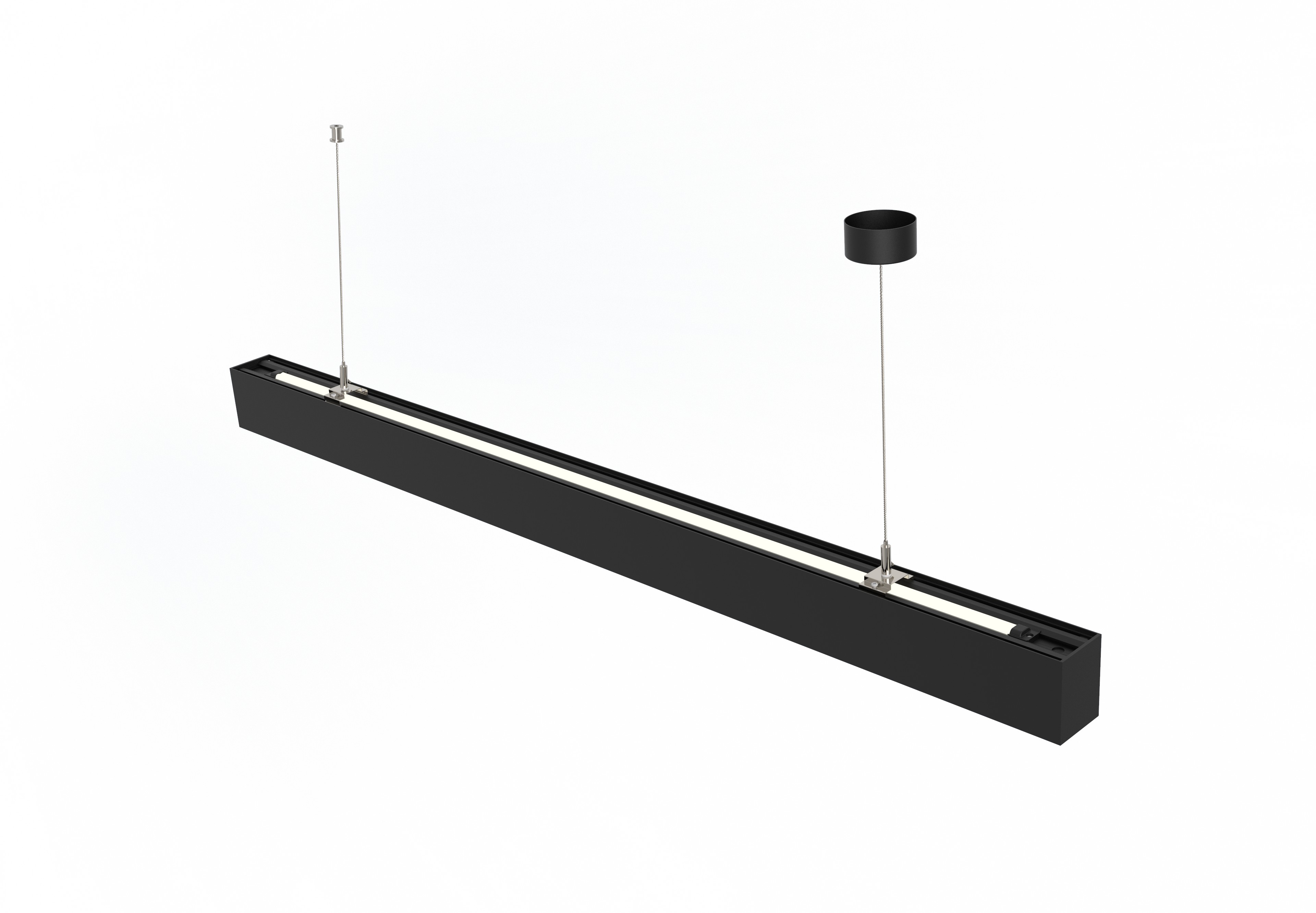 Larsen Linear Pendelleuchte direkt indirekt 4000 Kelvin neutralweiß 46 Watt 6000 Lumen BAP UGR<13 schwarz 1500mm CRi>90 (ohne Abhängung)