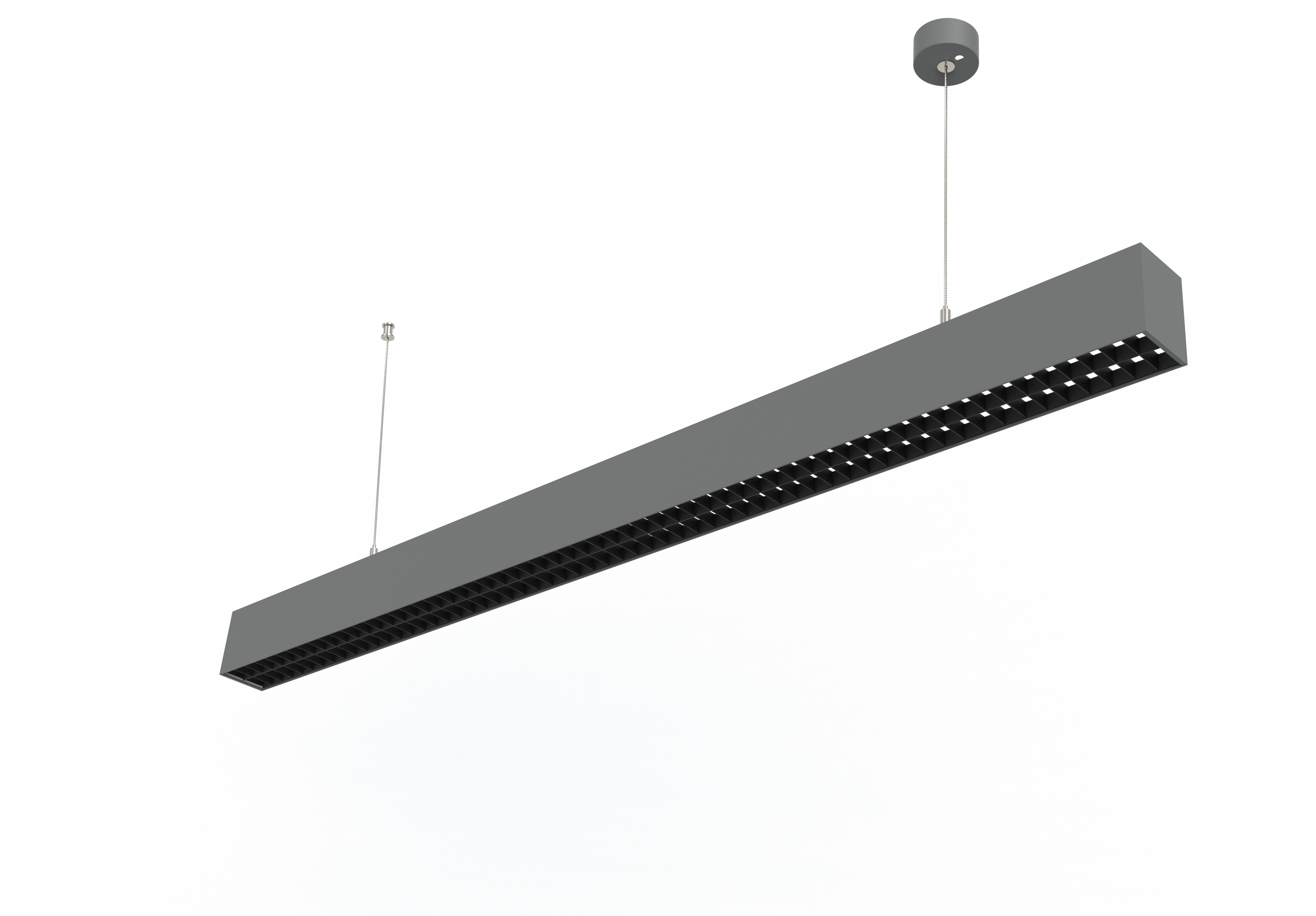 Larsen Linear Anbau- Pendelleuchte direkt 4000 Kelvin neutralweiß 31 Watt 4000 Lumen BAP UGR<13 silber 1500mm CRi>90 (ohne Abhängung)