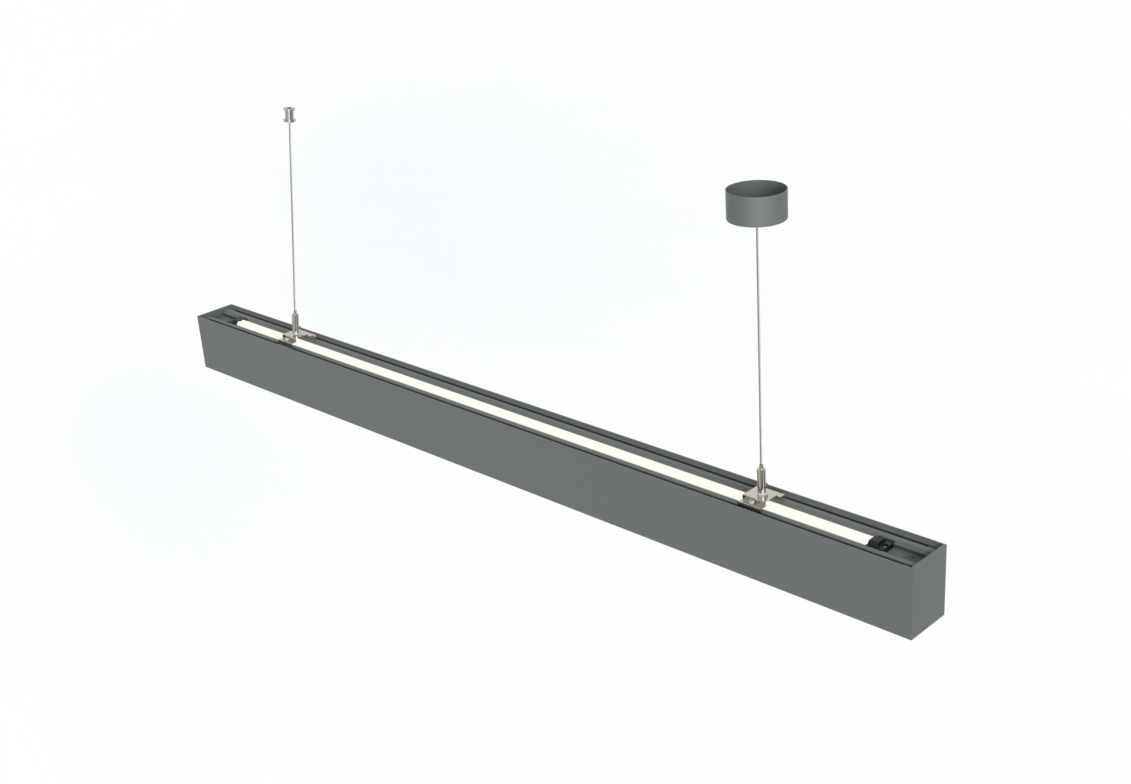 Larsen Linear Pendelleuchte direkt indirekt 4000 Kelvin neutralweiß 46 Watt 6000 Lumen BAP UGR<13 silber 1500mm CRi>90 (ohne Abhängung)