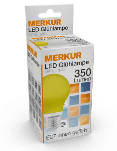 Heitronic LED Leuchtmittel E27 4 Watt A60 gelb