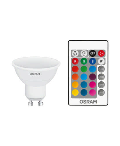 Osram - Osram LED Lampe Retrofit RGBW lamps with remote control 25 120 Grad 4,5 Watt 827 warmweiß extra GU10 FR 4,5 Watt GU10 2700 K Kelvin