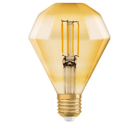 Ledvance/Osram - Osram Parathom LED Filamentlampe Diamond Vintage 1906 Gold No 40 4,5 Watt E27 825 Warmweiss extra 2500 Kelvin