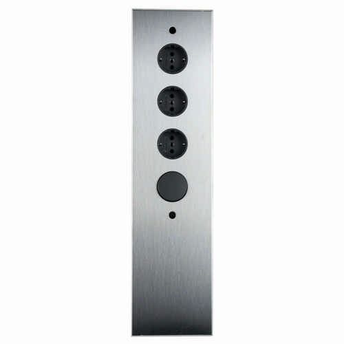 HEITRONIC - Edelstahl Steckdose 3-fach mit Schalter 3680 Watt